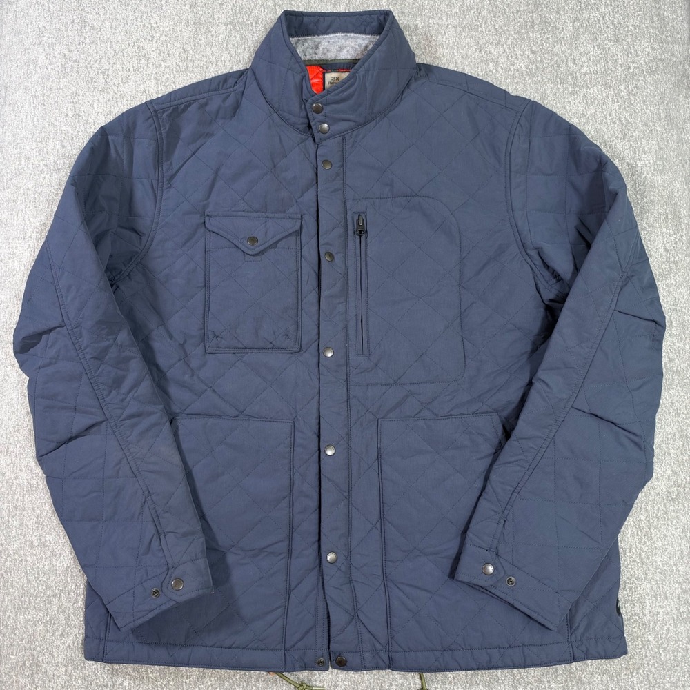 Relwen Quilted Tanker Jacket Mens 2XL Navy Blue Diamond Quilt Full Zip Puffer